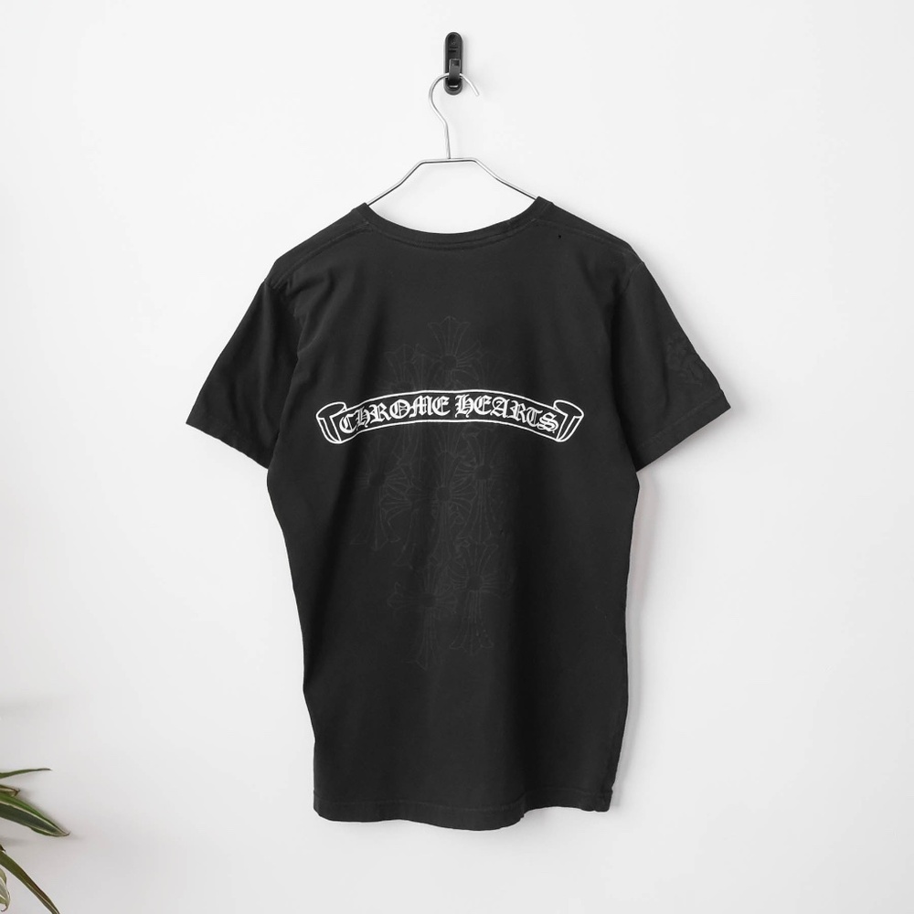 Super Rare 2012 Genuine Chrome Hearts Pocket Logo Shirt Natural Fade Distressed